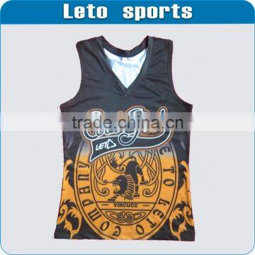 Fashion printing summer wholesale running singlet/girls running singlet