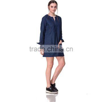 Guangzhou Domin Factory New Design Fashion Ladies Denim Dress photo-3