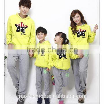 2015 parentage clothes cute kid shirt and pant, couple hoodie jacket and pant