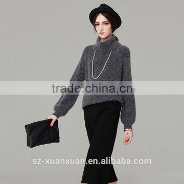 2016 Winter Plain Pure Color Woolen Turtleneck Pullover Sweater for Lady photo-3