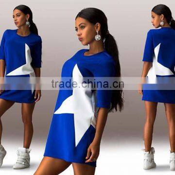 Wholesale Summer New Designs Short Sleeve Oversized Fashion Lady Dress Printed photo-2