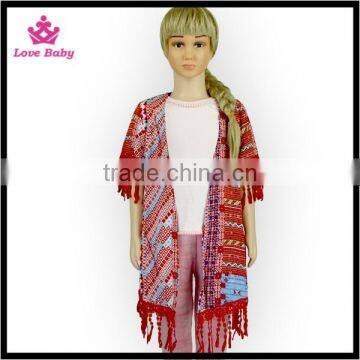 2016 Bohemian Tassel Style Kids Coat Teen Girls Fashion Overall For Winter Or Autumn