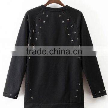 Runwaylover EY2355B Europe Style 2017 Ladies Fashion Hollow Out Pullover Hoodie photo-2