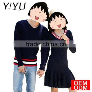 Custom Tassel Edges Color Block V-neck High School Uniform Sweater photo-6
