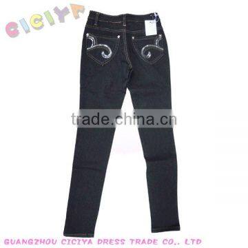 Women classic jeans black garment wash pallette jeans with lycra