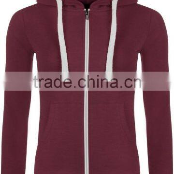 Women's Hoodies Pocket Zip-up Pure Color Blouse
