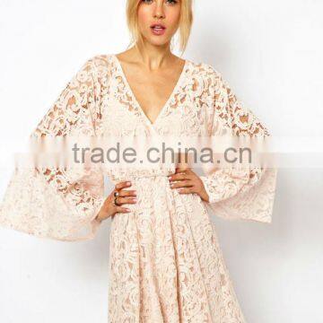 Lace Dress With Kimono Sleeve