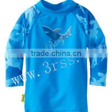 2014 blue UPF50+ rash guard for boy