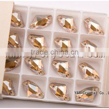 Free Shipping Galactic Gsha Color 8.5*14mm 144pcs Best Quality Crystal Rhinestones Design Sew on Glass Stones photo-2
