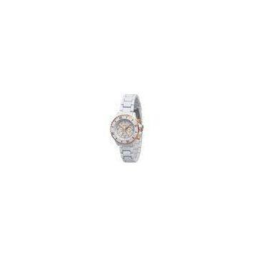 Japan Movt White Womens Wrist Watches Quartz With Ceramic Band