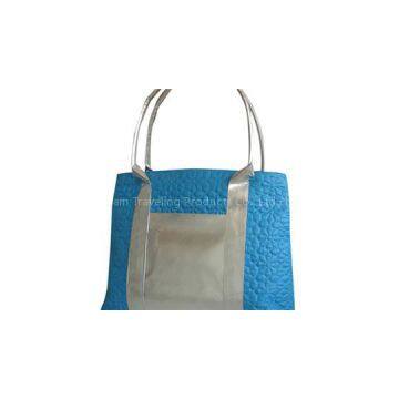 Silver Tote Bag With Lining Slip Pocket