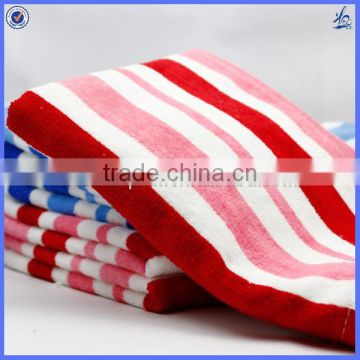 stripe beach towels wholesale bulk/100% cotton velour towel