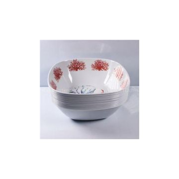 Stackable Hard Plastic Melamine Large Square Rice Serving Bowl Melamine