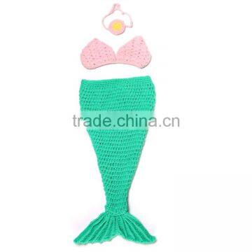 Wholesale 0-6 month newborn baby gift crocheted mermaid tail cocoon M5032820