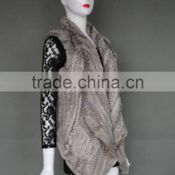 Fashion Ladies Knit Fur Vest/ Spring Outwear Coat With Fine Workmanship photo-2
