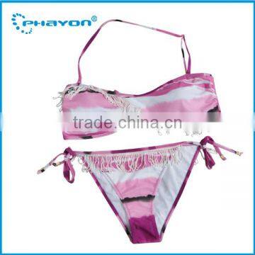 < OEM Service>Brazilian tied fashion swimsuit with steel rings