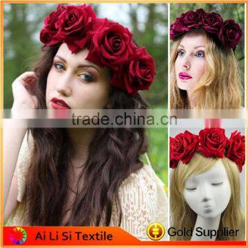 Woman Hair Accessories Rose Flower headband,wedding bridal flower headband