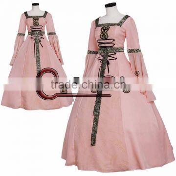 Custom Made Medieval Renaissance Tudor Pink Wedding Dress Cosplay Costume