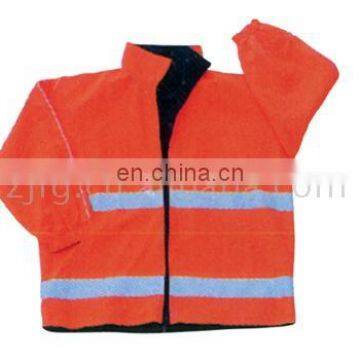 High visibility work jacket with zipper