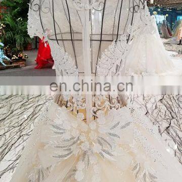 LS00249 Real Photos Cap Sleeves Lace Sleeve Zipper Long Train Bow Ghana Wedding Dresses for Sale Online photo-2