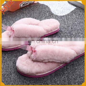 Real Rex Rabbit Fur Flip Flop For Women Beach Slipper