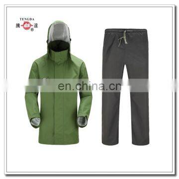 OEM heavy duty waterproof polyester rainwear with pu coating