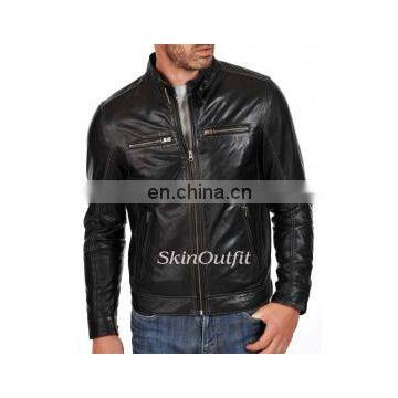 Mens leather Jacket high quality with shape