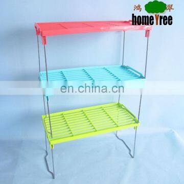 L High Quality PP+Metal Foldable Refrigerator Shelf Bathroom Storage Shelf