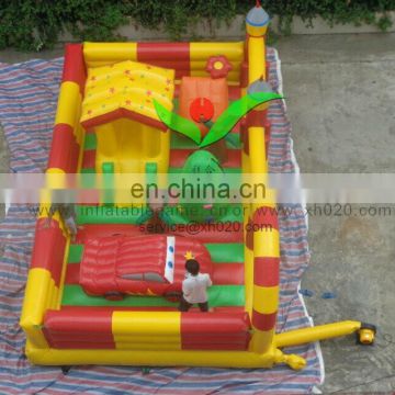 2015 high quality kids 9ft high inflatable yellow car fun city