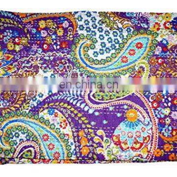 Decorative Kantha Quilt Indian Bedspreads Organic Floral Blanket coverlet, Beach Cover Gudari Handmade Bed Cover Throw