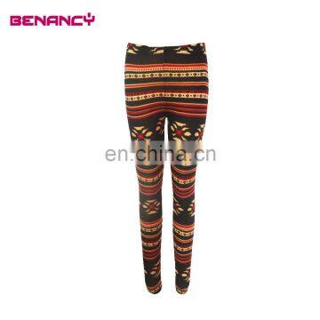 Tribal Ethnic Print Casual Wear Sweater Fabric Women Pant legging