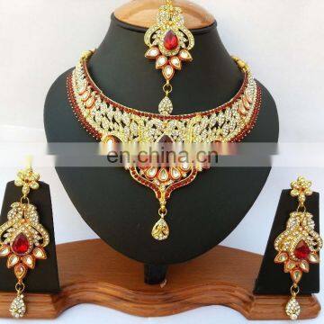 INDIAN DESIGNER BOLLYWOOD INSPIRED JEWELRY NECKLACE EARRINGS SET