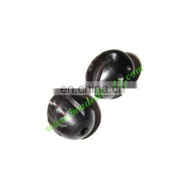 Wooden Ebony Beads, color black, size 14x16mm, weight approx 2.28 grams BWEBN0014