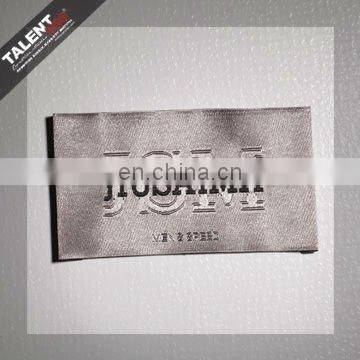 Custom 3D cubic hot stamping sculpture brand logo woven label for garment