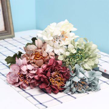 Cheap Artificial Flower Wedding Photography Hand Bouquet Single Stem PE Peony photo-4
