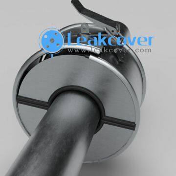 Metal grooved flange leak cover