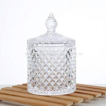 Популярный стеклянный сахарный горшок-банка для конфет с крышкой