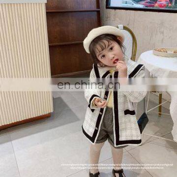 Children Clothing Coat Girls Long Sleeve Gingham Clothes High Quality Winter Sweater Children Kids Button Coat photo-3