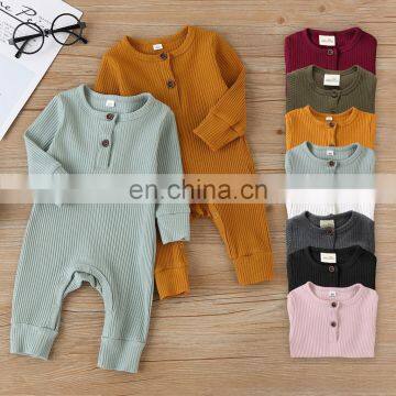 Newborn Infant Cotton Long Sleeve Romper Boy Girls Knitting Jumpsuit Clothes Solid Color Winter Cute Lovely 0-18M