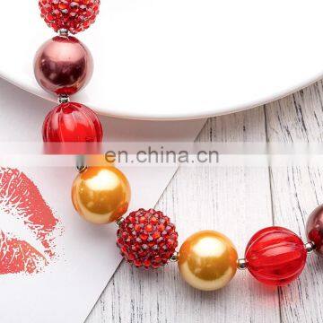 Baby Girl Necklace Bracelet Set Candy Red Kids Beauty Bubble Beads Charms Necklace Holiday Gift photo-4