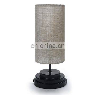 Modern Style Hotel Decor Small Round Light Fabric Shade Table Lamp photo-3