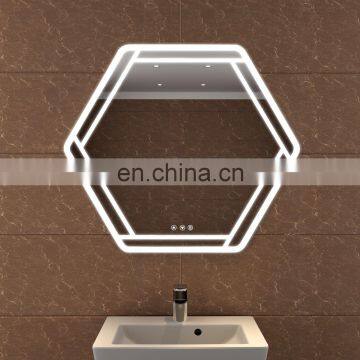 Hot Selling Anti-fog Makeup Bathroom Bronze Glass Mirror With Led Demister photo-6