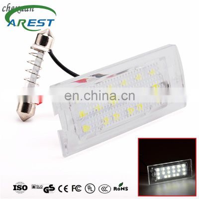 Carest 2Pcs 12V ABS For BMW E53 X5 E83 X3 18 LED Bulbs Ultra-White Error Free OBD LED License Plate Lights Car Plate Lamps