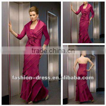 Noble Dark Pink Evening Dress With Jacket