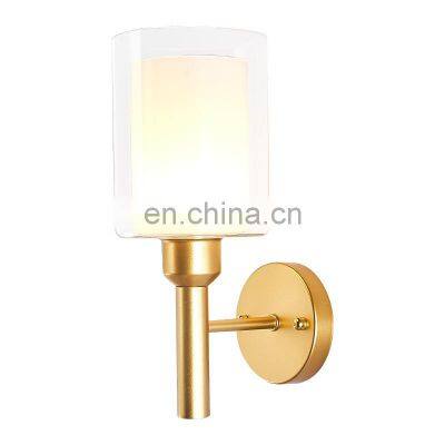 New Design Nordic Modern Gold Color Iron Glass Lamp Shade Wall Lamp