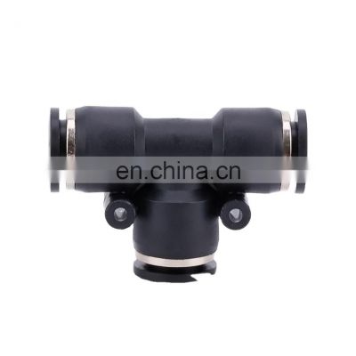 PE-4 Standard Black T Type 4mm 6mm 8mm 10mm 12mm Quick Connect Plastic Joints Air Hose Pneumatic Fittings