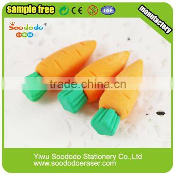 Wholesale Cheap Novelty 3D Shaped Rubber Carrot Eraser