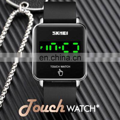 SKMEI 1744 Rose Gold Magnet Band Ladies Stainless Steel Mesh Women Square Digital LED Watch photo-3