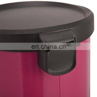 Hot Selling Stainless Steel Round Pedal Bin Plastic Thin Lid Powder Coating Trash Can photo-4