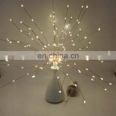 Room Christmas Decoration 200 LED 8 Modes Hanging Starburst Lights Copper Fairy String Lights